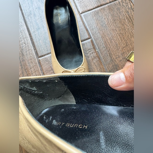 AUTHENTIC Tory Burch Bicolor Cap-Toe Ballerina Pumps Size 8 US - Picture 6 of 6